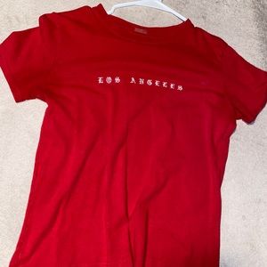 red los angelos crop top
